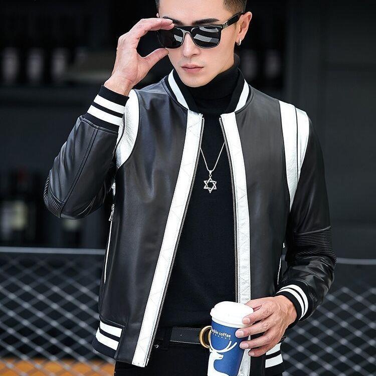 高端春秋冬新款真PU皮衣青年短款夹克衫外套棒球服学生软皮男装
