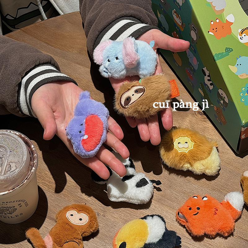 動物園盲盒創意毛絨磁力冰箱貼