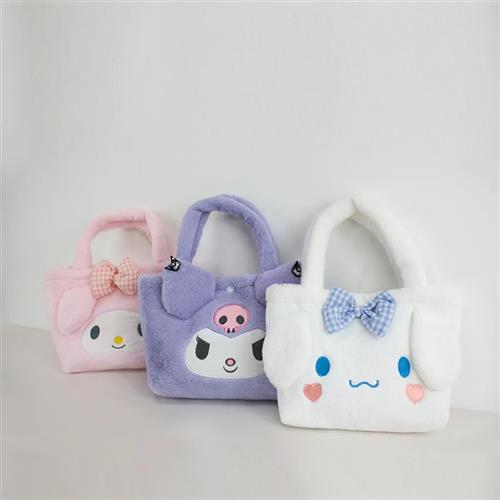 Sanrio Plush Bag Kuromi Handbag My Melody Cinnamoroll Storag