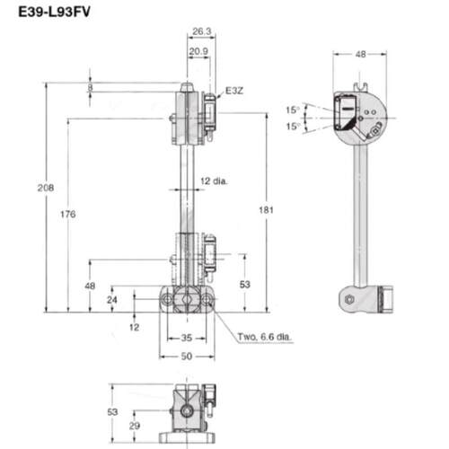 E39-L93HL93VL93FHL93FVL93XY光电传感器支架组件