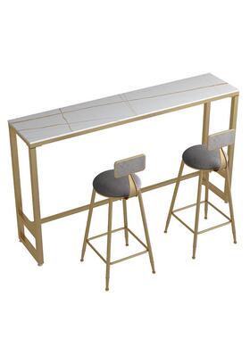 北欧板吧台桌椅组合简约客厅用阳00530台靠墙酒高脚桌家岩吧奶茶