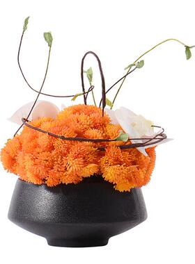 新中式仿真花艺小盆景植物摆件盆栽餐桌客厅样板房室内绿植装饰品