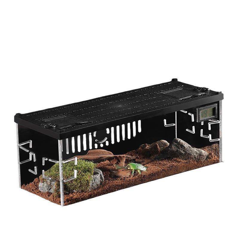 亚克力爬虫盒小型照明加热防逃逸寄居蟹仓鼠笼繁殖缸爬宠物饲养箱