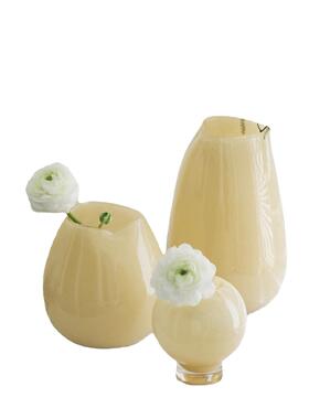 美学网红is桌中古玉色玻璃花瓶轻奢餐桌卧室ali-7027办公面插花饰