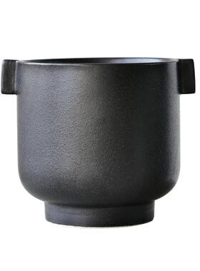 盆JIMU黑色发釉蝴脚蝶兰花盆专用盆多肉E家黑色高高泡级感花盆陶