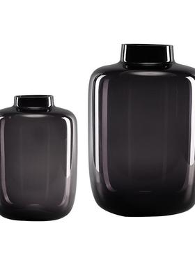 博西家居培创意雾紫色水玻璃花瓶HD2021-1软装家花居客厅鲜花水培