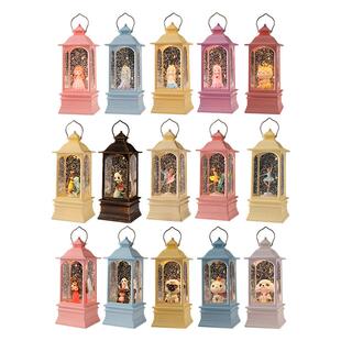 六儿创童节意卡通一旋转音乐盒发光飘风灯八210音盒摆件装 饰礼雪