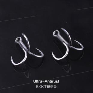 6黑07146071-金刚高碳钢新防化锈4倍强倒刺三本钩路X亚海钓鱼钩