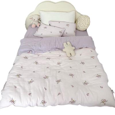 全棉双层BB云朵纱婴儿幼儿园儿三套换洗枕套被套童单件人床床单