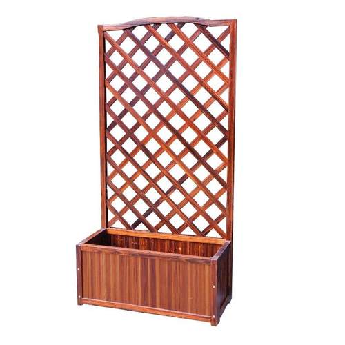 阳台花架防腐木围栏室外户外栅栏庭院隔断花箱网格爬藤