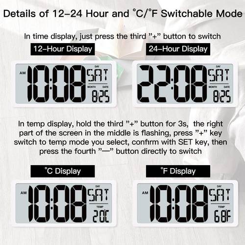 3039大屏幕万年历电子钟学生宿舍客房静音闹钟LCD音乐钟挂钟座钟
