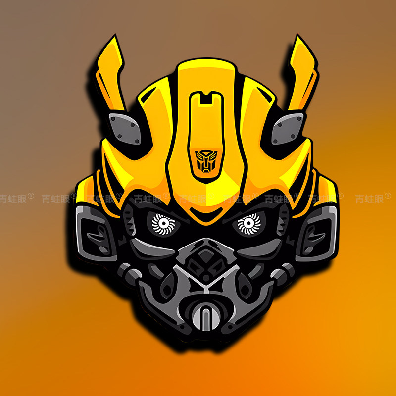 变形金刚反光车贴大黄蜂头像防水贴纸摩托电动车电脑卡通装饰贴画