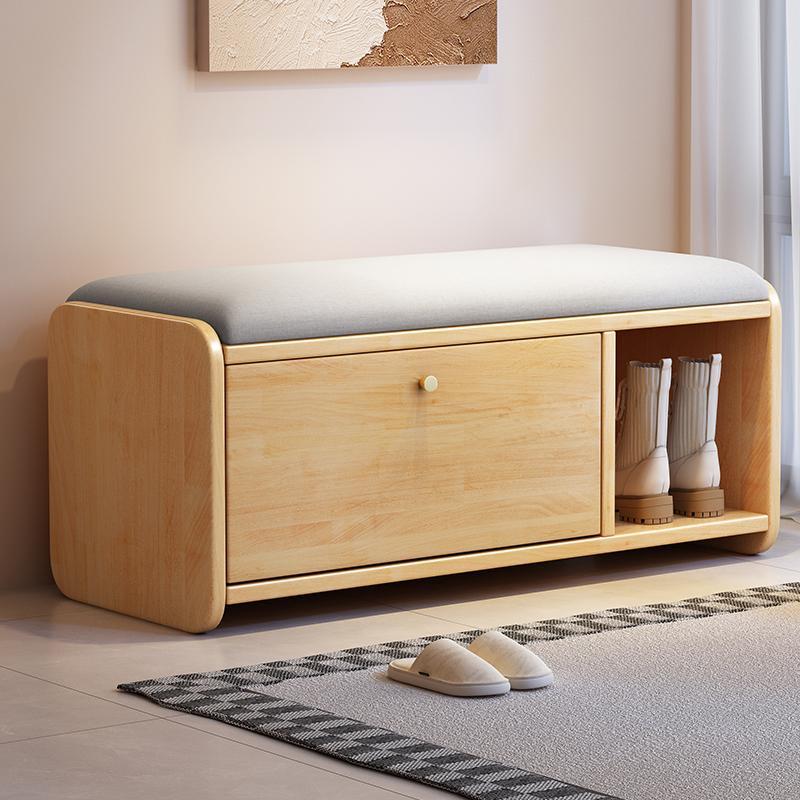 北欧实木翻斗换鞋凳鞋柜进门口家用坐凳一体长条凳现代简约穿鞋凳