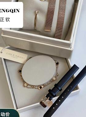 手表配件适用lolarose表带真牛皮罗拉同款米兰钢带小绿表带小棕表