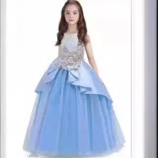 儿童礼服高端儿童主持人钢琴演出服女孩生日公主裙花童蓬蓬纱