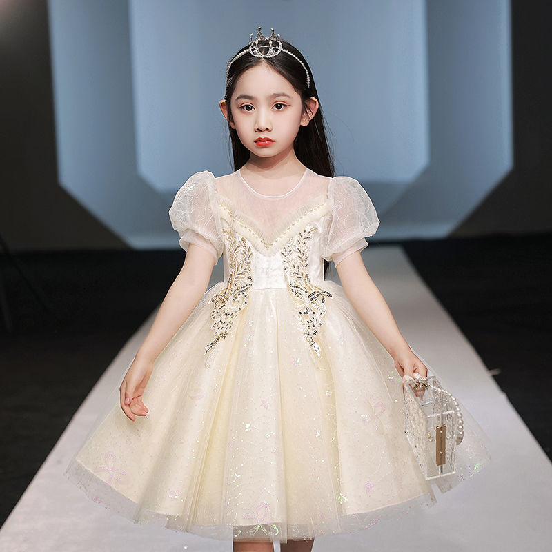 女童礼服儿童生日公主裙蓬蓬裙夏季花童婚纱女孩连衣裙钢琴演出