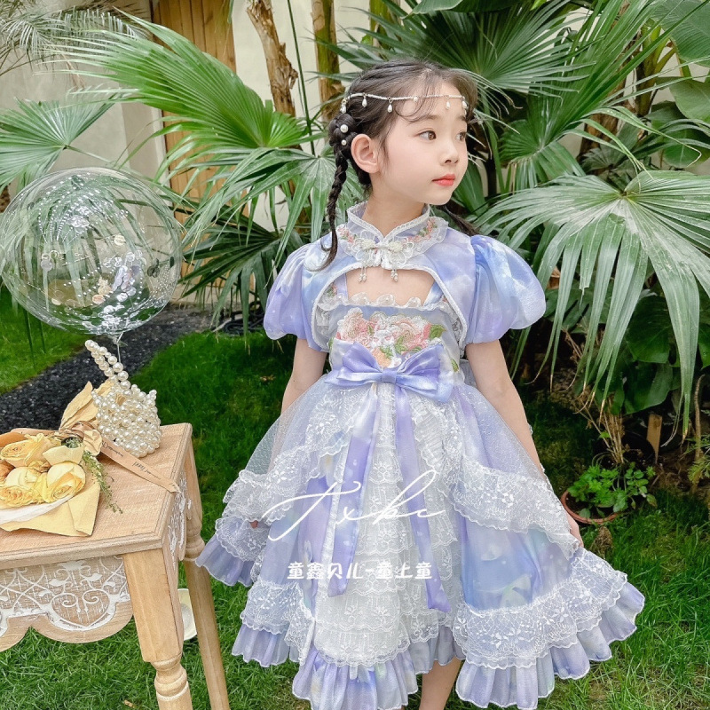 夏季新款2025儿童裙子洛丽塔公主礼服连衣裙洋气蓬蓬裙女童