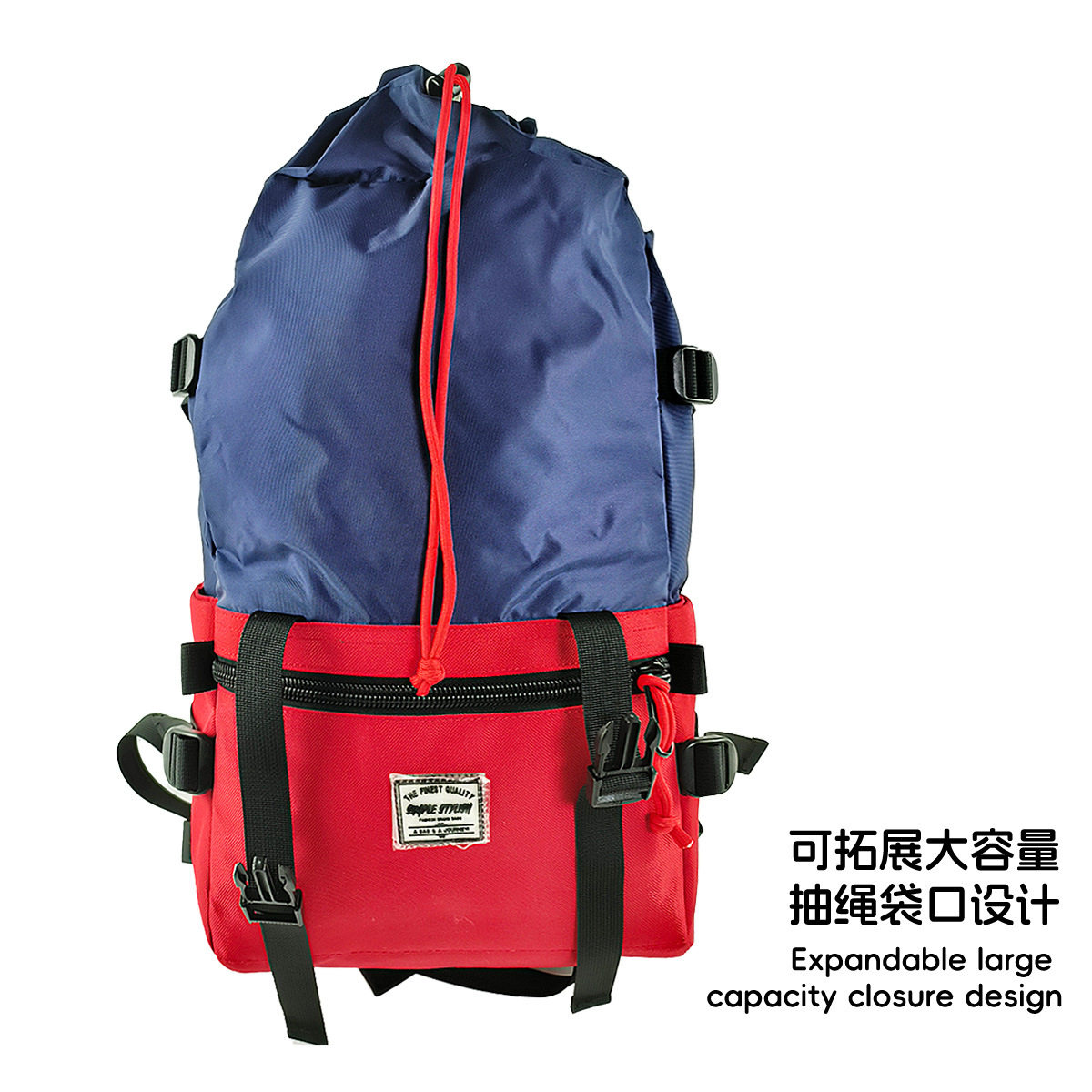 跨境大容量户外双肩包拼色抽绳电脑包大学生新款书包旅行双肩背包
