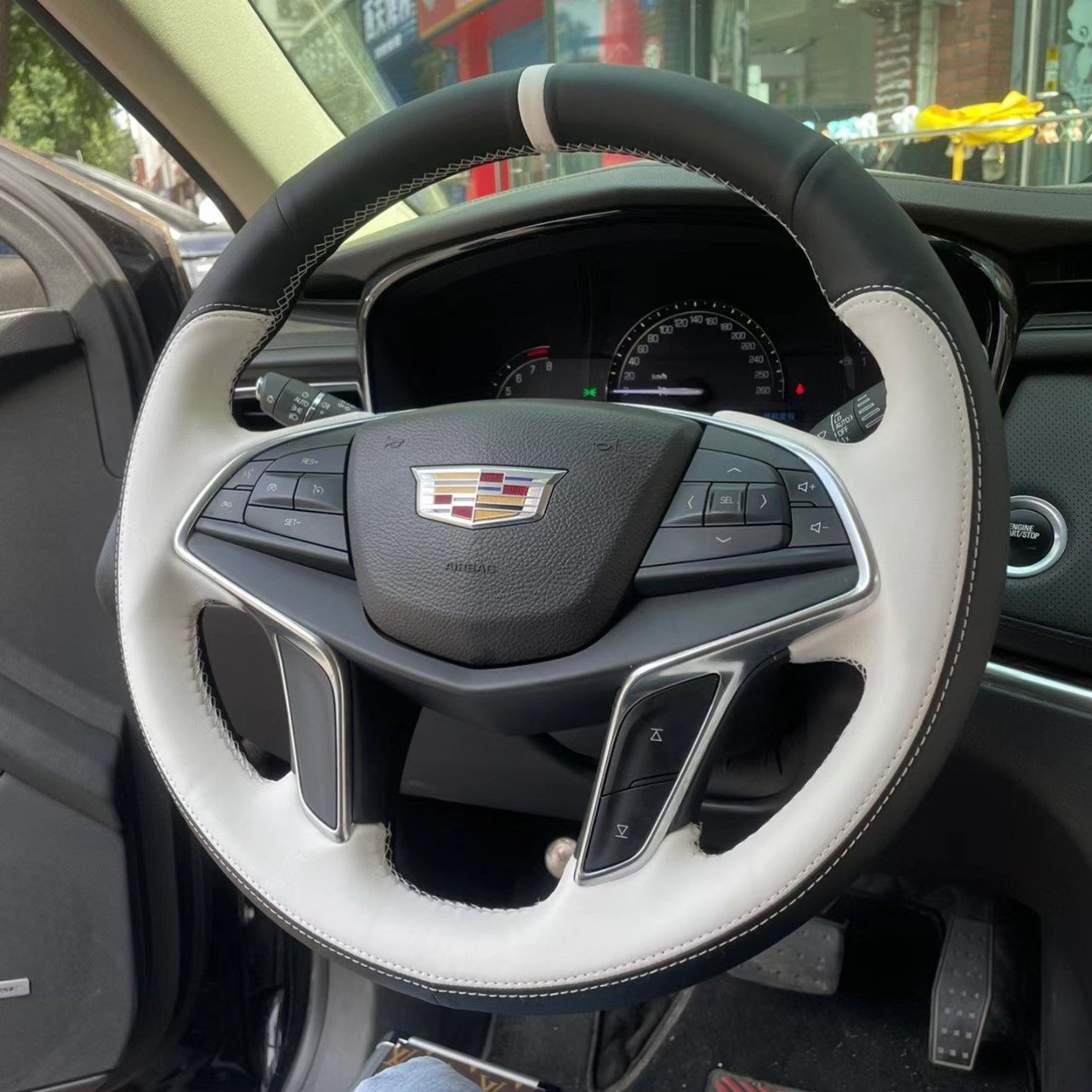 凯迪拉克ct4 ct5 ct6 atsl手缝方向盘套xt4xt5xt6xts专用真皮把套