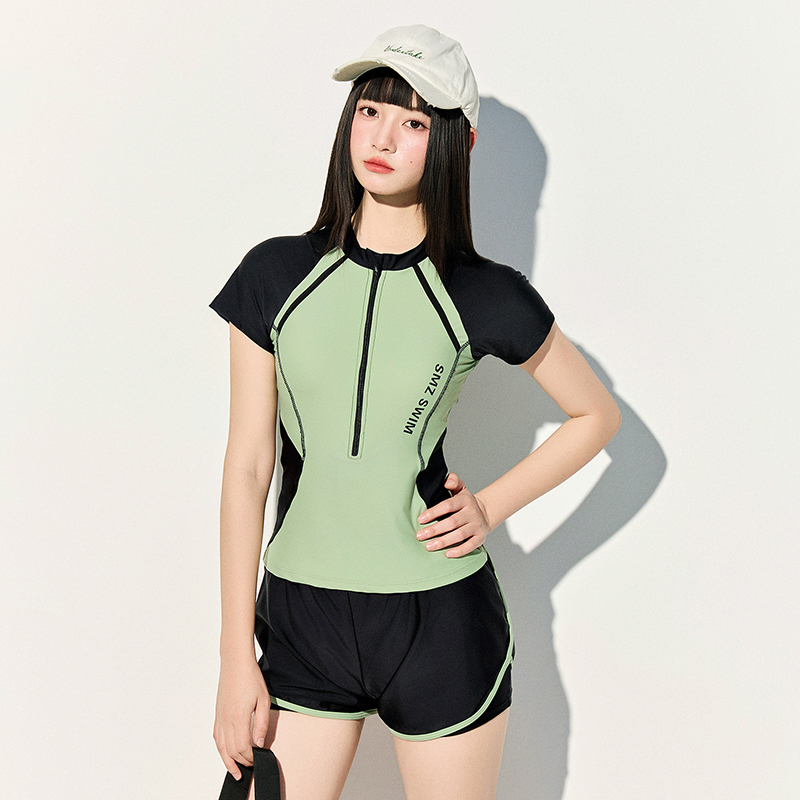 泳衣女保守分体式2025夏新款高级感显瘦游泳馆专用女士防尴尬泳装