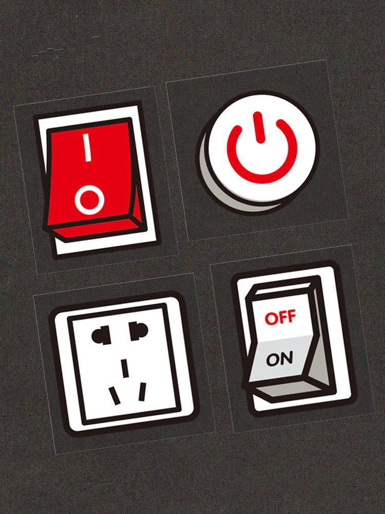 开关插座反光贴纸卡通趣味个性油箱盖充电口汽车划痕遮挡装饰贴纸