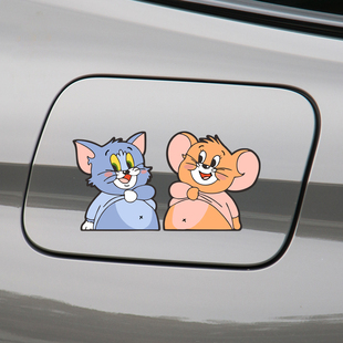 猫和老鼠电动车装饰贴纸汤姆猫可爱创意个性汽车划痕遮挡贴画车贴