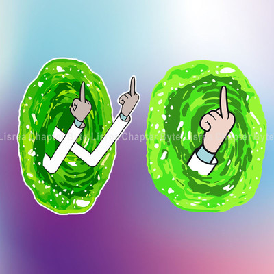 瑞克莫蒂手势创意贴纸车身车窗玻璃电动车摩托车卡通创意个性贴纸