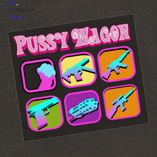 网红机车PUSSY WAGON反光车贴罪恶都市GTA电动车汽车个性装饰贴纸