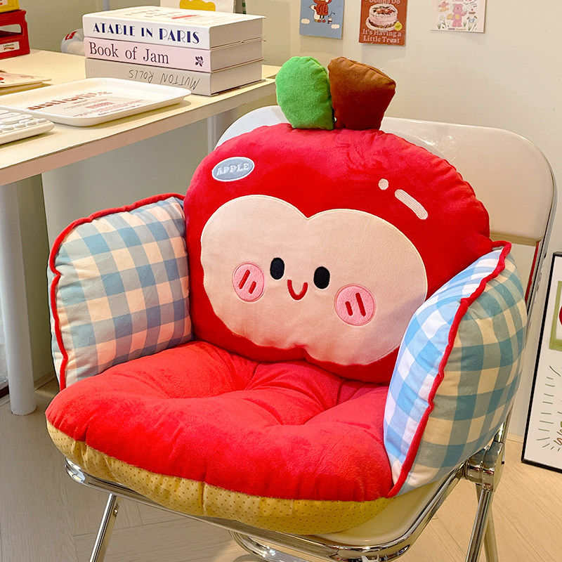 可爱苹果毛绒坐垫靠背一体半包围加热座椅垫创意防滑新年礼物女生,节庆用品/礼品,创意坐垫,淘宝优惠券,粉丝福利购,淘宝优惠卷
