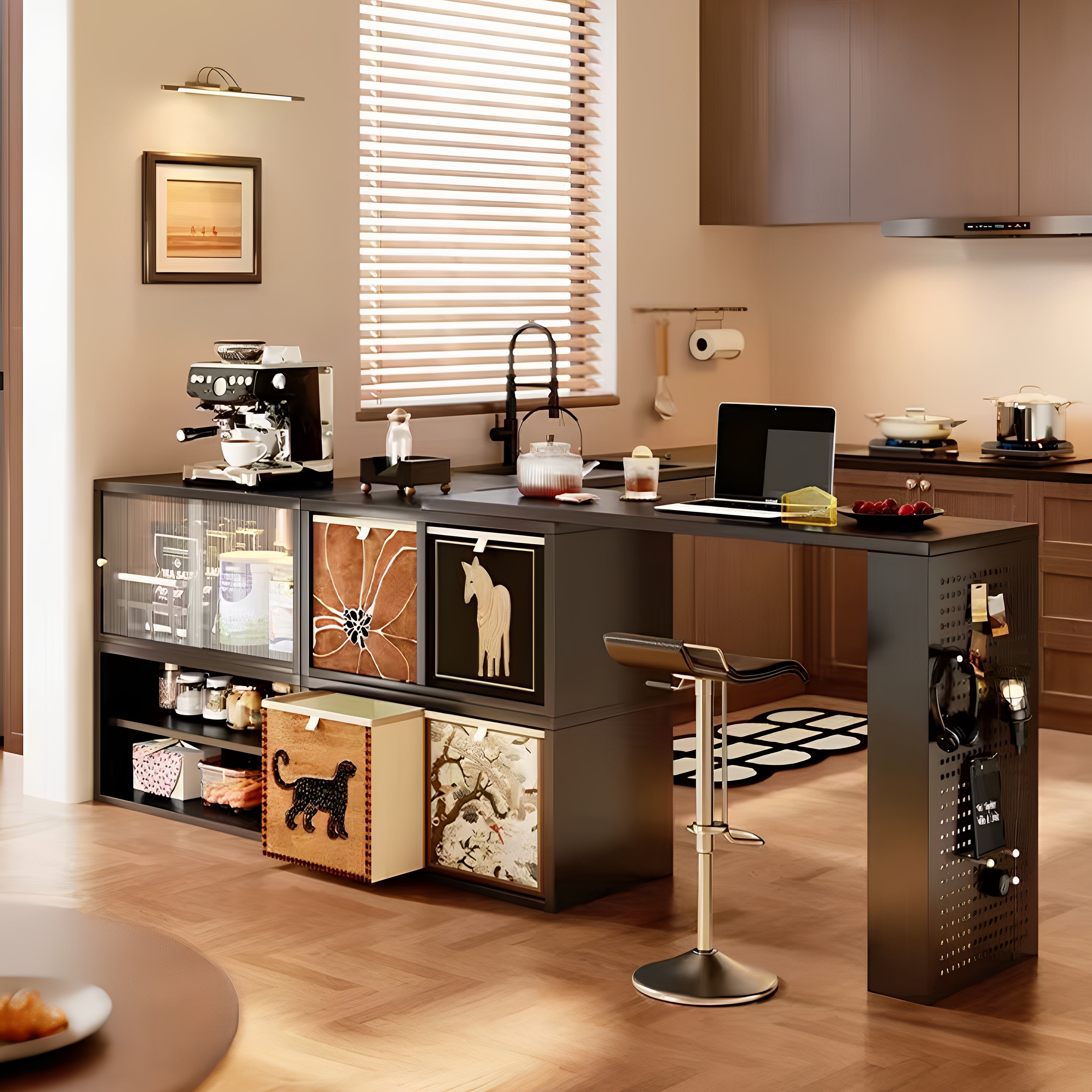 现代简约风吧台桌餐边柜