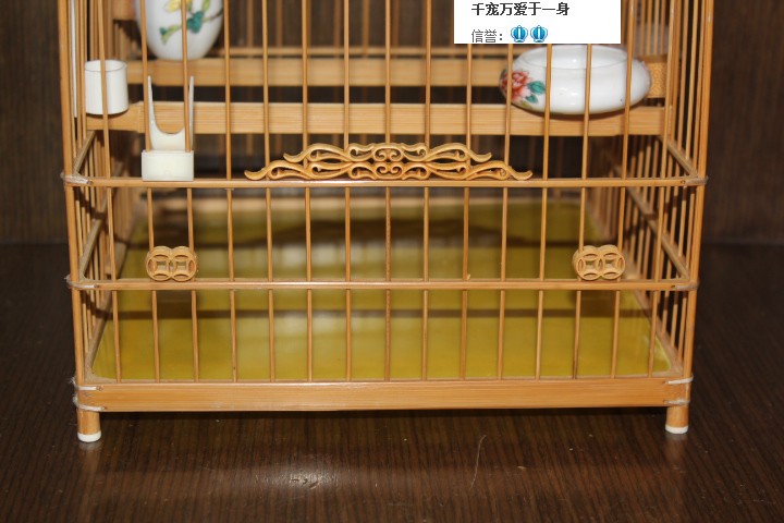 竹制【留青香草门】绣眼扎线亮笼