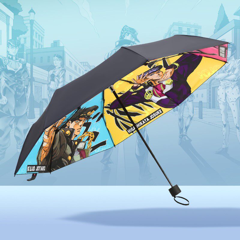 jojo晴雨伞的奇妙冒险动漫周边黄金之风二次元学生折叠黑胶遮阳伞