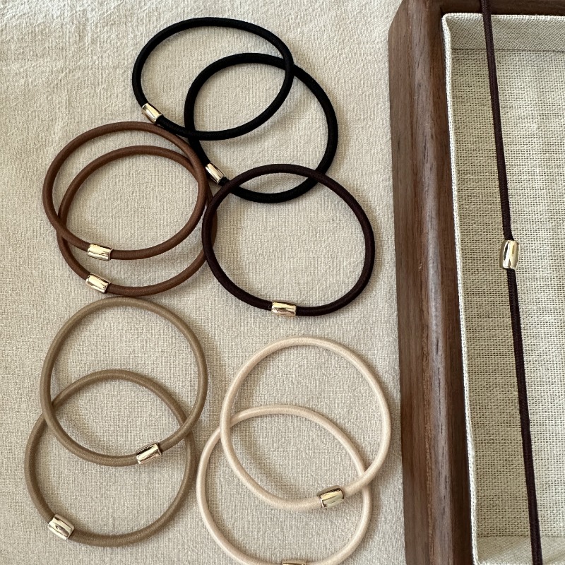 质感皮筋！基础百搭纯色高弹力发圈小金扣发饰发绳头绳女