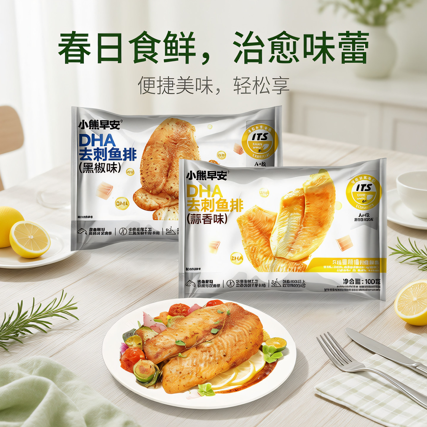 叮叮懒人菜小熊早安黑椒鱼排罗非鱼排无刺儿童早餐半成品旗舰店图片