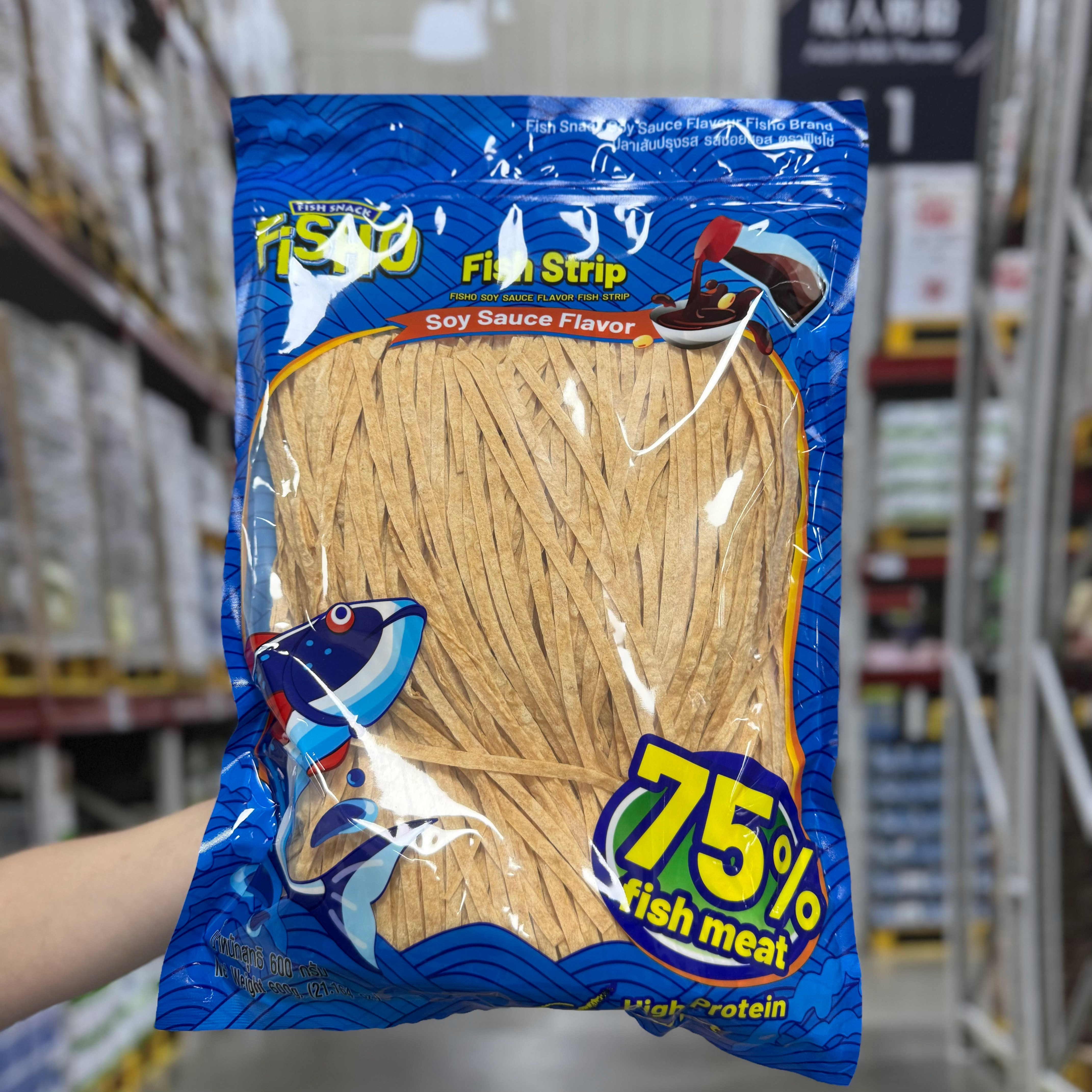 正品代购FISHO酱油风味鱼丝600g泰国进口熟制水产制品鱼干零食