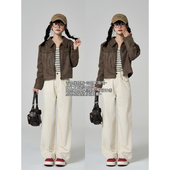 小个子定制 女长裤 新款 显瘦直筒高腰阔腿裤 百搭牛仔裤 王家有鱼