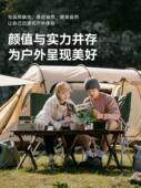 黑鹿BLACKDEER木纹铝合金蛋卷桌户外便携式 桌椅露营野餐折叠桌子