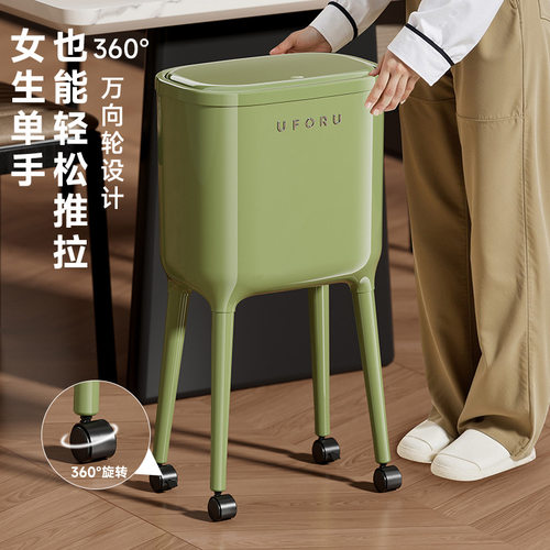 高脚垃圾桶高级感轻奢大