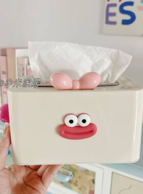 桌面兔子纸巾盒弹簧升降