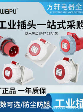 WEIPU威浦插头座TYP173 3619 5619 8619 833 2619 16A 3P+E IP67
