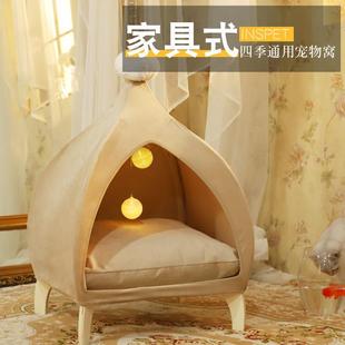 厂家宠物窝夏季 可拆洗网红小狗窝猫床 新款 猫帐篷木架窝四季