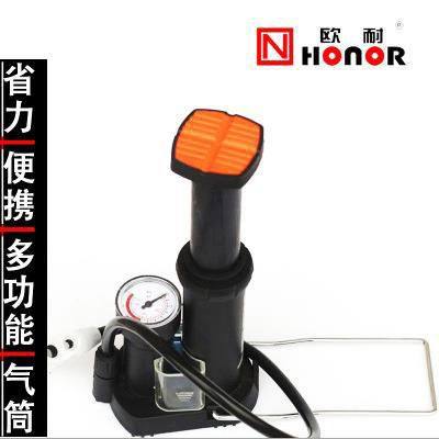 欧耐1540D压脚踏打气筒 自行山地电动公路车便携迷你脚踩气筒