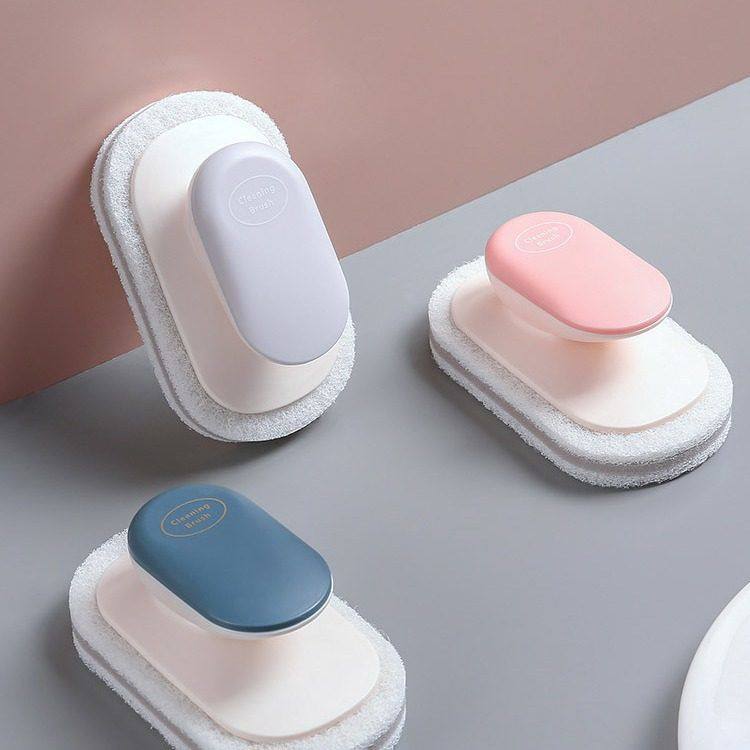 带手柄海绵擦 家用厨房洗碗洗锅刷子灶台墙壁瓷清洁刷 45g