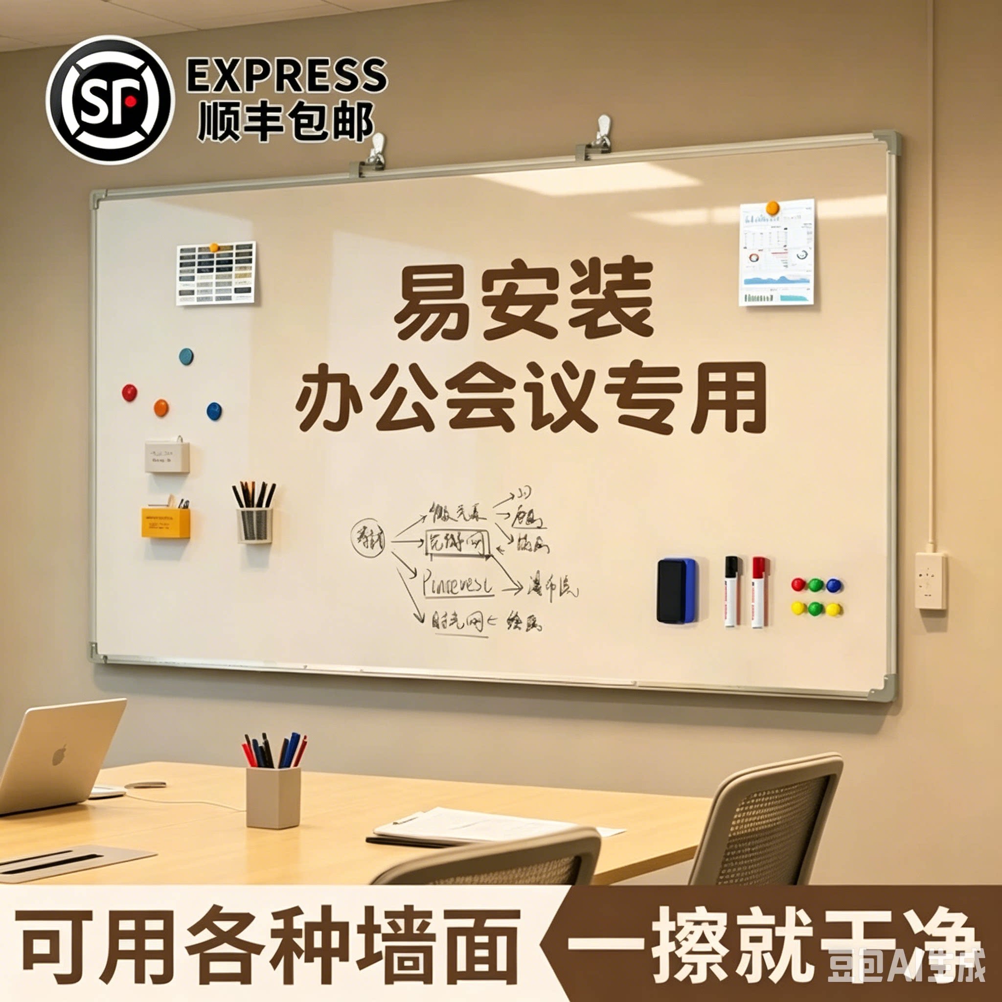 白板写字板可移动家用教学专用图片