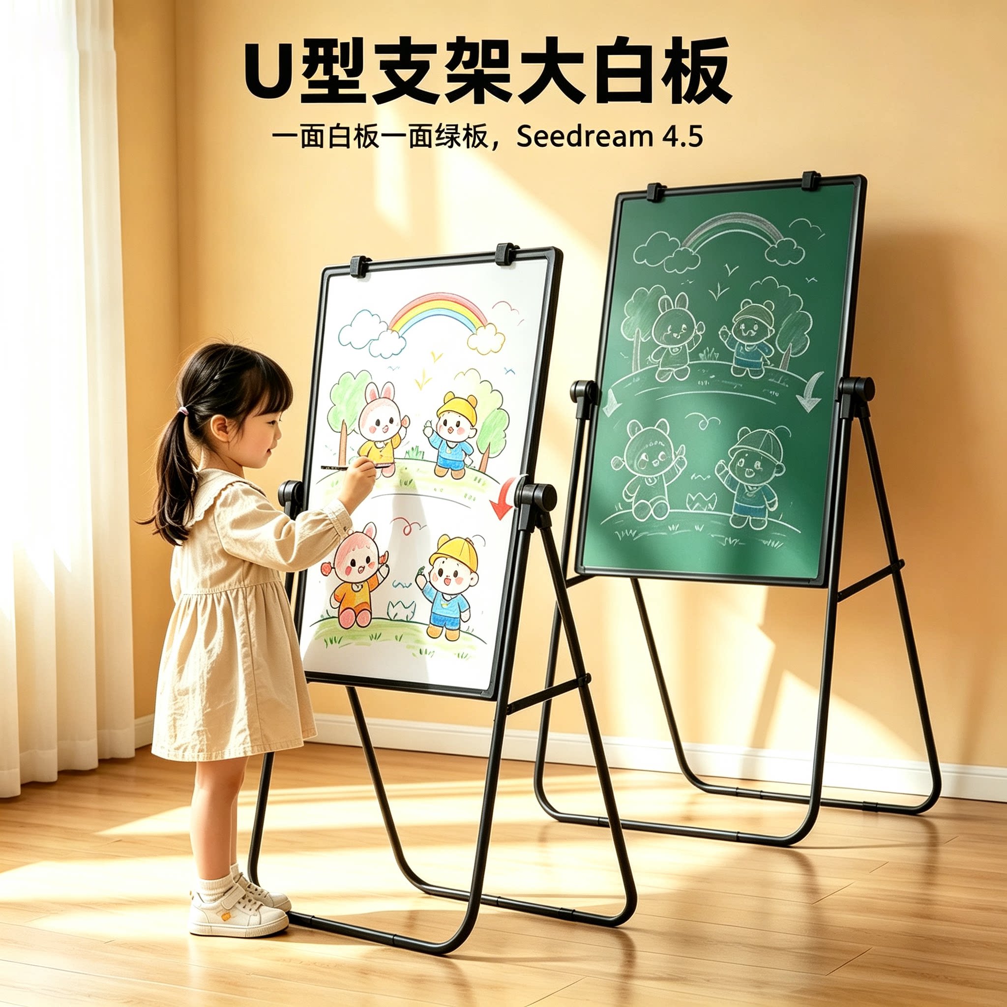 U型白板写字板家用教学专用可擦图片