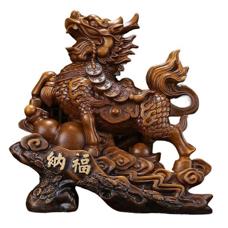 招财麒麟摆件树脂客厅酒柜电视柜装饰品摆设店铺开业乔迁新居礼物,家居饰品,装饰摆件,淘宝优惠券,粉丝福利购,淘宝优惠卷