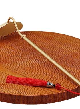 黄铜九齿钉耙西游记猪八戒武器按摩梳经络长柄耙子金属摆件工艺品