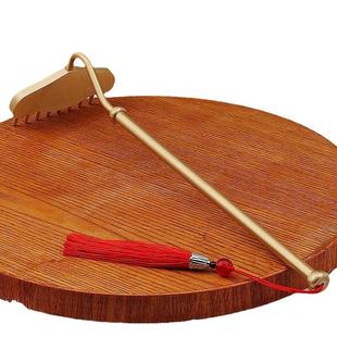 黄铜九齿钉耙西游记猪八戒武器按摩梳经络长柄耙子金属摆件工艺品