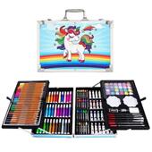 145件套双层铝盒画笔儿童水彩笔绘画套装 学生美术礼盒专用工具批