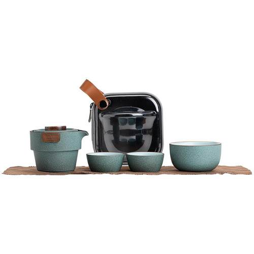 严选快客杯便携式小套装陶瓷茶具随身一壶二杯泡茶壶家用户外茶杯